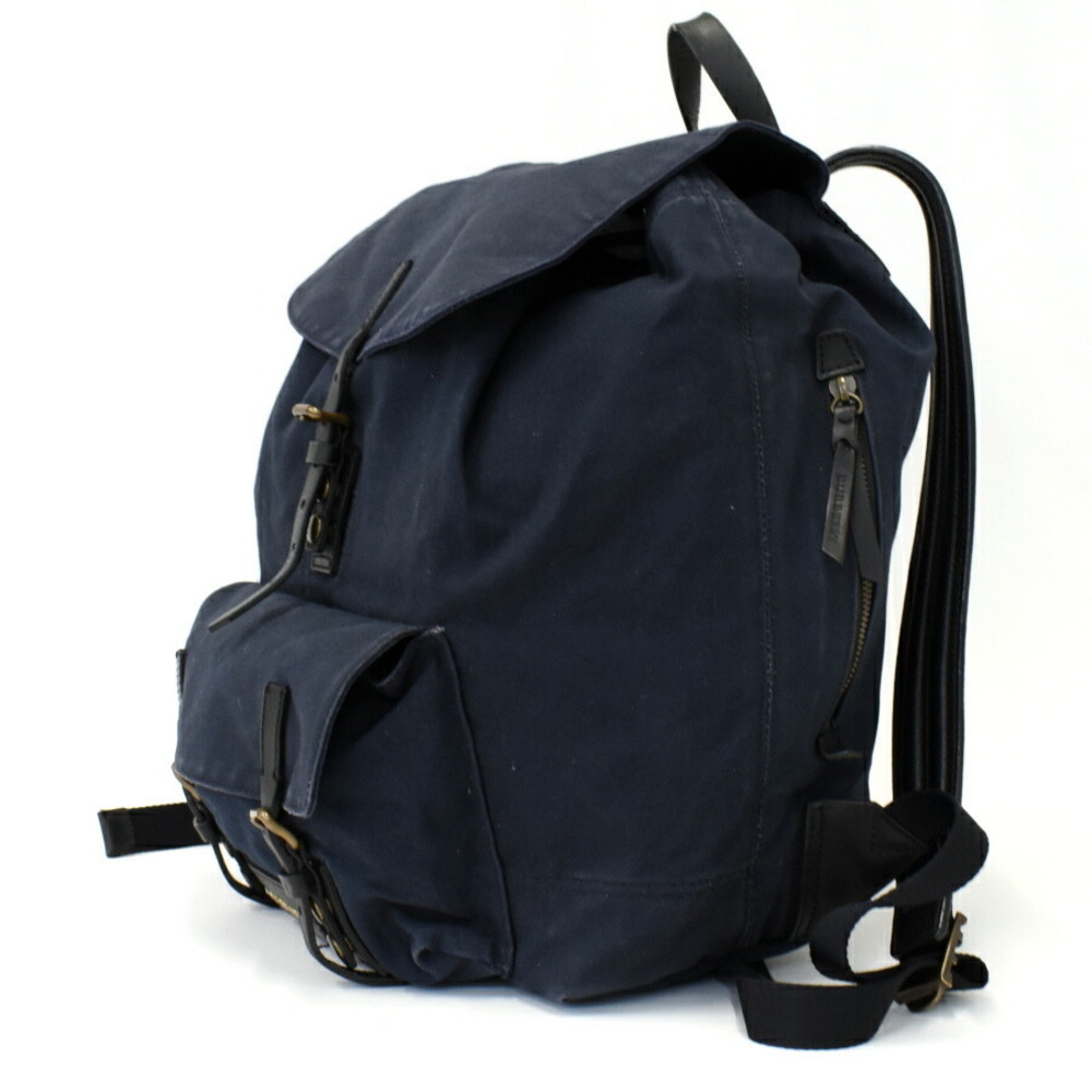 Burberry Backpack Navy Blue Canvas Leather - Picture 2 of 9